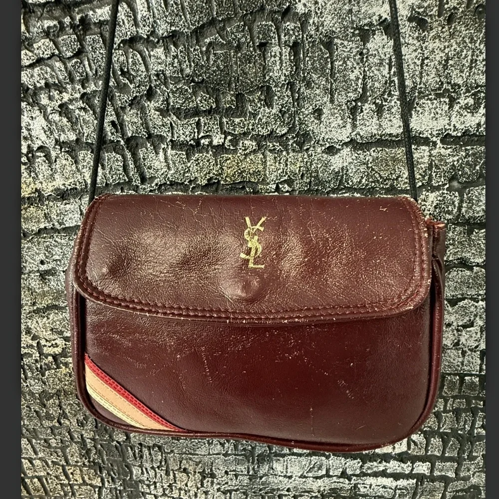 Yves Saint Laurent Vintage 1960 Safari Collection Deep Red Leather Crossbody Bag - Picture 10 of 16